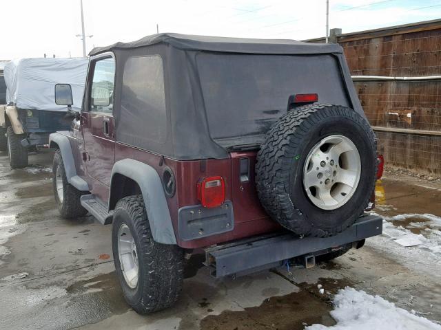 1J4FA49S51P304348 - 2001 JEEP WRANGLER / MAROON photo 9