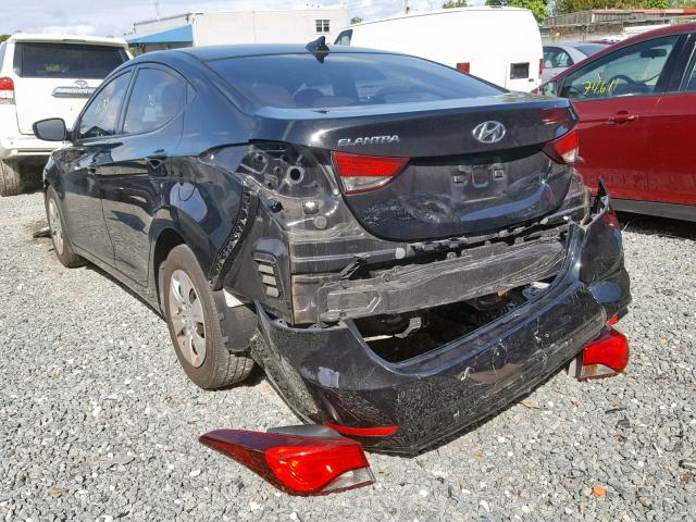 5NPDH4AE9GH774238 - 2016 HYUNDAI ELANTRA SE BLACK photo 3