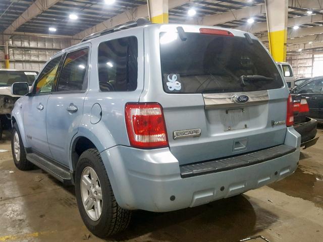 1FMCU59H98KA72981 - 2008 FORD ESCAPE HEV BLUE photo 3