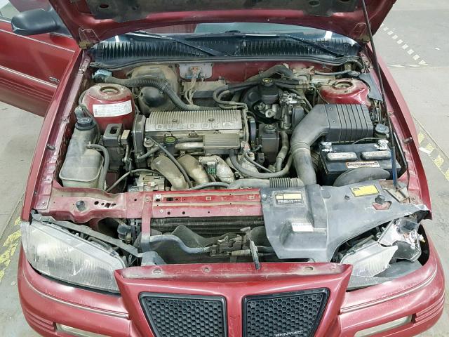 1G2NE5434PM531041 - 1993 PONTIAC GRAND AM S MAROON photo 7