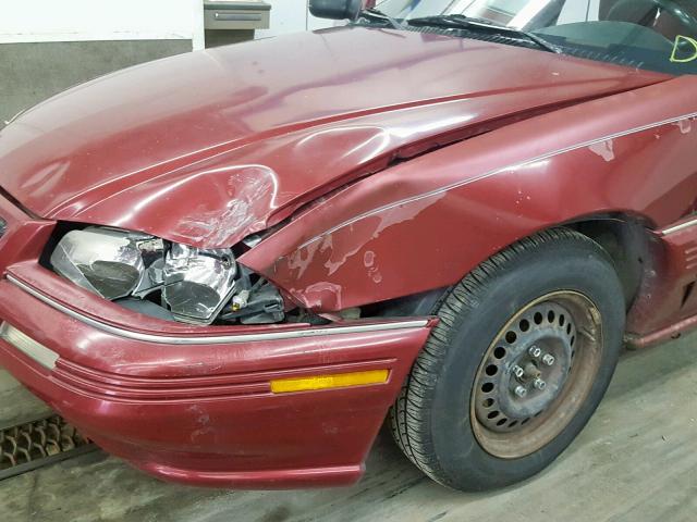 1G2NE5434PM531041 - 1993 PONTIAC GRAND AM S MAROON photo 9