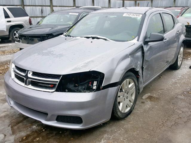 1C3CDZAB0EN130218 - 2014 DODGE AVENGER SE SILVER photo 2