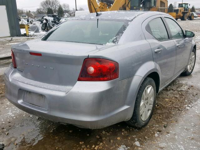 1C3CDZAB0EN130218 - 2014 DODGE AVENGER SE SILVER photo 4