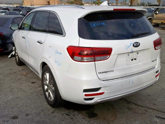 5XYPK4A59JG350085 - 2018 KIA SORENTO SX WHITE photo 3