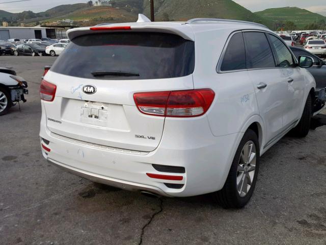 5XYPK4A59JG350085 - 2018 KIA SORENTO SX WHITE photo 4