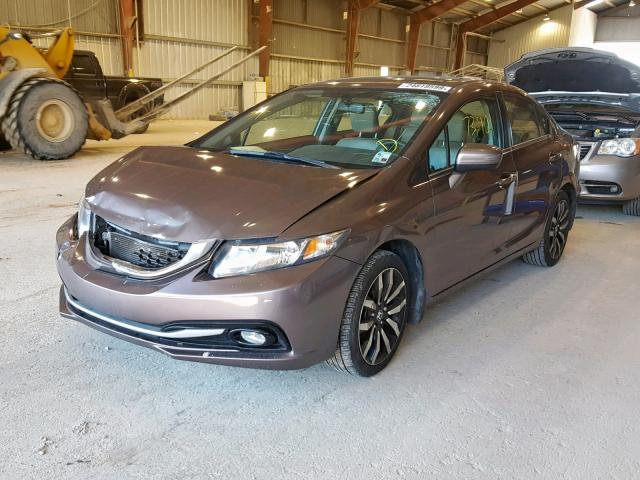 2HGFB2F9XFH535736 - 2015 HONDA CIVIC EXL BROWN photo 2