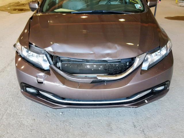 2HGFB2F9XFH535736 - 2015 HONDA CIVIC EXL BROWN photo 9