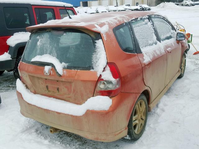 JHMGD38618S013223 - 2008 HONDA FIT SPORT ORANGE photo 4