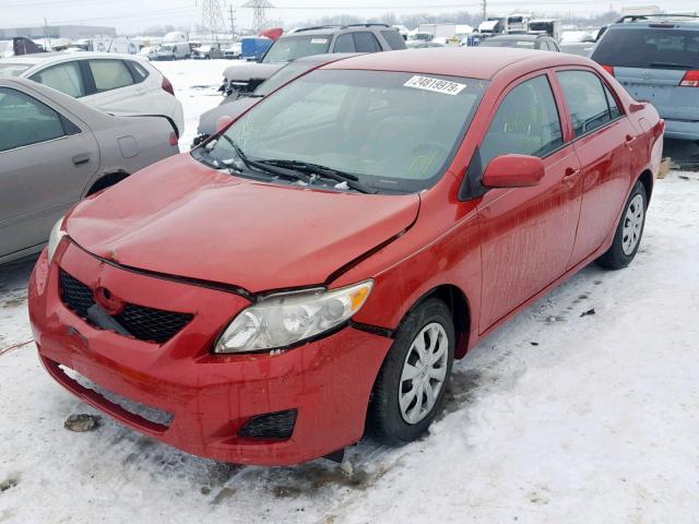 2T1BU4EE7AC438711 - 2010 TOYOTA COROLLA BA RED photo 2