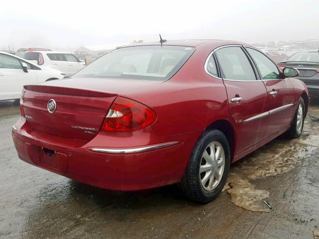 2G4WD582361209985 - 2006 BUICK LACROSSE C RED photo 4