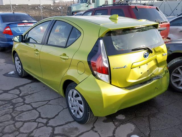 JTDKDTB34F1108159 - 2015 TOYOTA PRIUS C GREEN photo 3