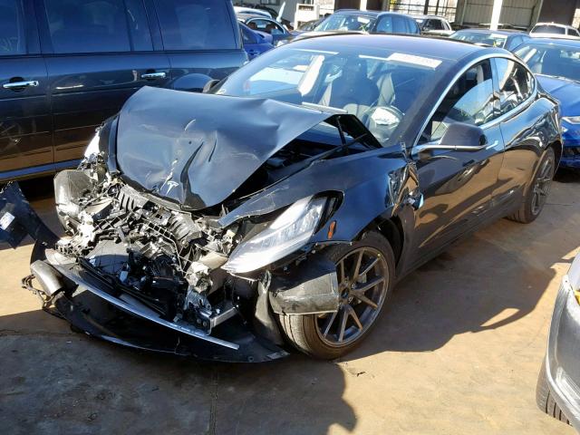 5YJ3E1EA0JF018670 - 2018 TESLA MODEL 3 BLACK photo 2