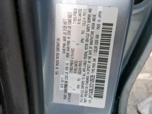 JM1CW2BL0C0125535 - 2012 MAZDA 5 BLUE photo 10