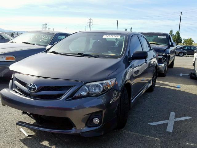 5YFBU4EE7DP221521 - 2013 TOYOTA COROLLA BA GRAY photo 2