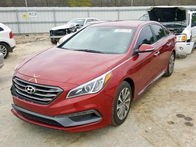 5NPE34AF2FH054516 - 2015 HYUNDAI SONATA SPO BURGUNDY photo 2