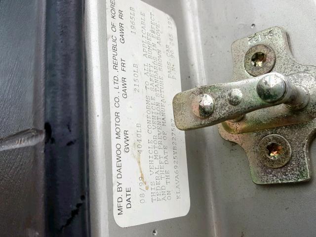 KLAVA6925YB227587 - 2000 DAEWOO LEGANZA CD BEIGE photo 10