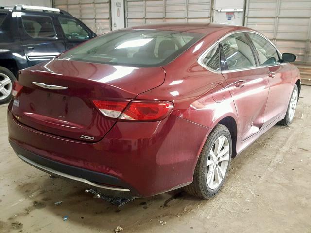 1C3CCCAB6FN679505 - 2015 CHRYSLER 200 LIMITE MAROON photo 4