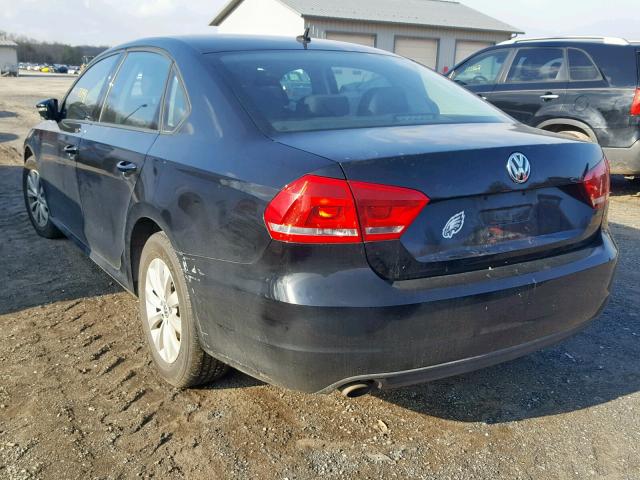 1VWAP7A38CC093772 - 2012 VOLKSWAGEN PASSAT S BLACK photo 3