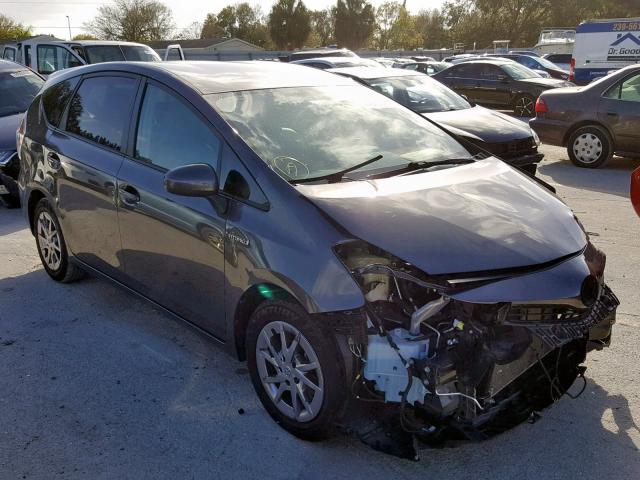 JTDZN3EU0FJ026168 - 2015 TOYOTA PRIUS V GRAY photo 1