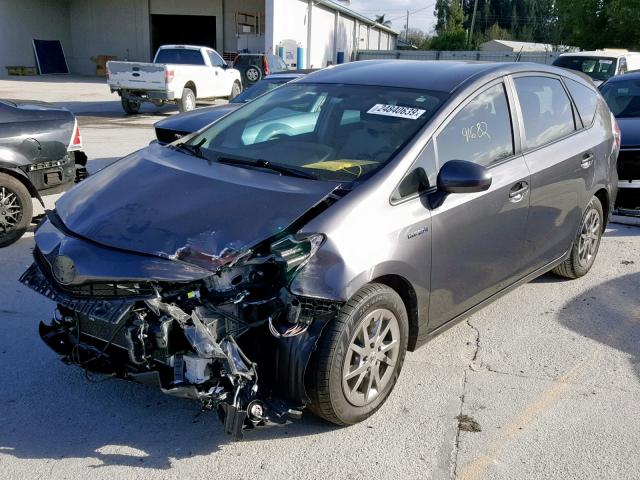 JTDZN3EU0FJ026168 - 2015 TOYOTA PRIUS V GRAY photo 2