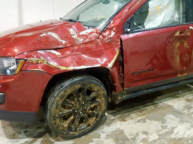 1C4NJDBB8FD340264 - 2015 JEEP COMPASS SP წითელი ფოტო 9
