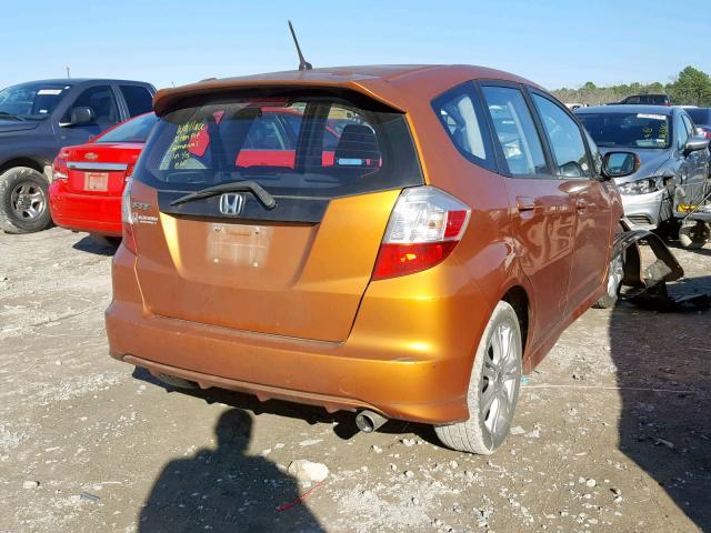 JHMGE8H42AS018459 - 2010 HONDA FIT SPORT ORANGE photo 4