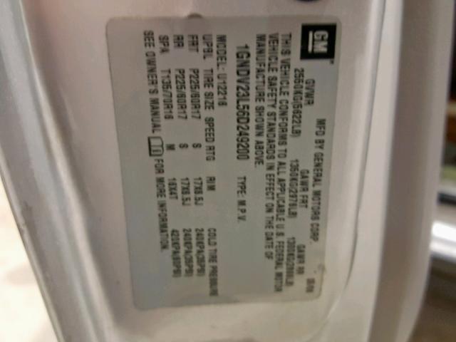 1GNDV23L56D249200 - 2006 CHEVROLET UPLANDER L Gümüş foto 10