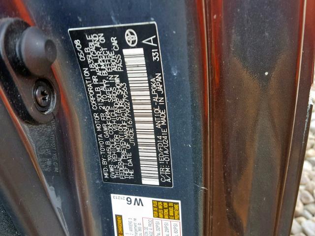 JTKDE167790279563 - 2009 TOYOTA SCION TC 灰色 照片 10