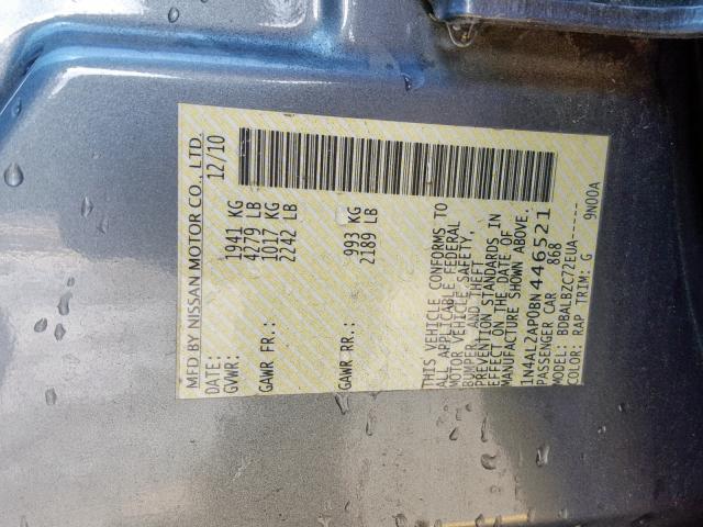 1N4AL2AP0BN446521 - 2011 NISSAN ALTIMA BAS Көк фото 10