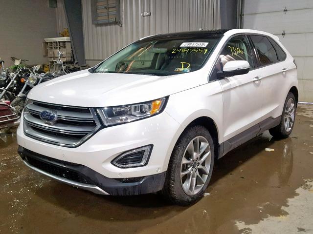 2FMPK4K9XFBB85043 - 2015 FORD EDGE TITAN WHITE photo 2