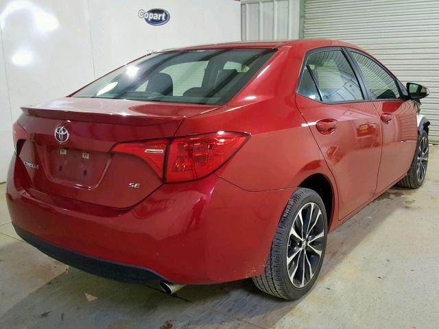 5YFBURHE3HP621252 - 2017 TOYOTA COROLLA L RED photo 4