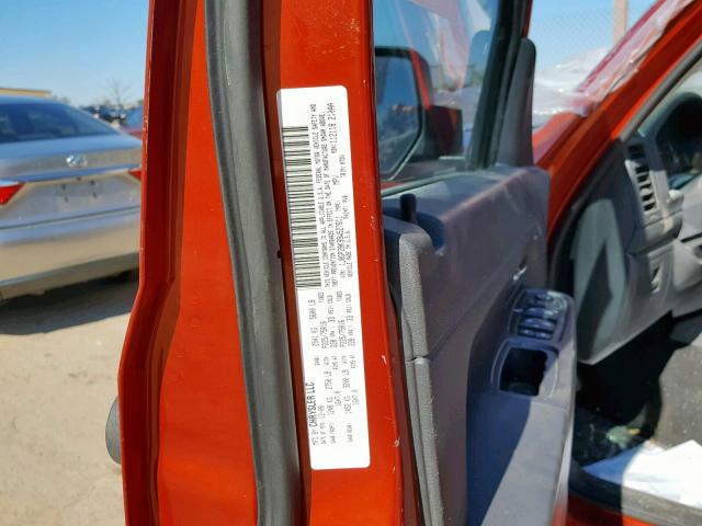 1J8GP28K99W527811 - 2009 JEEP LIBERTY SP ORANGE photo 10