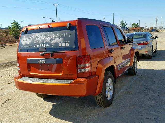 1J8GP28K99W527811 - 2009 JEEP LIBERTY SP ORANGE photo 4