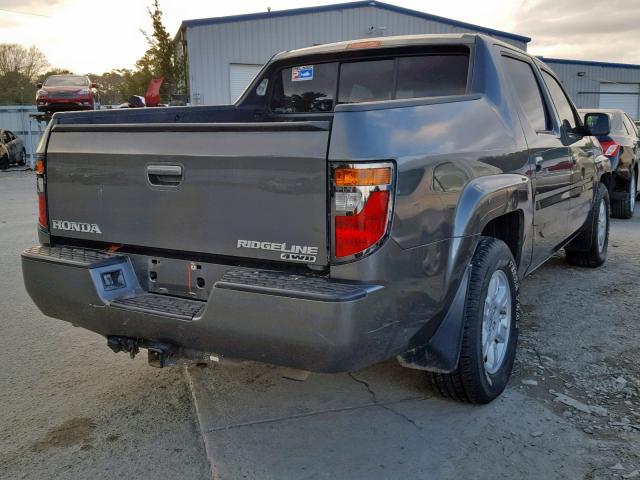 2HJYK16567H524115 - 2007 HONDA RIDGELINE GRAY photo 4