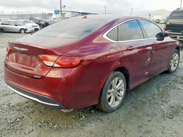 1C3CCCAB1FN658061 - 2015 CHRYSLER 200 LIMITE BURGUNDY photo 4