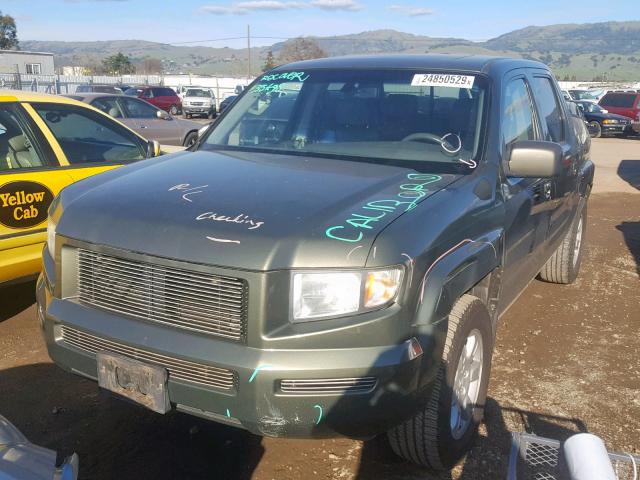 2HJYK16516H517359 - 2006 HONDA RIDGELINE GREEN photo 2