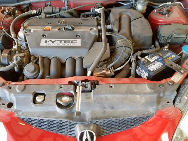 JH4DC548X5S003892 - 2005 ACURA RSX RED photo 7