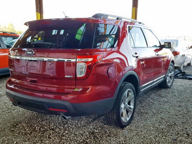 1FM5K8F83EGB61514 - 2014 FORD EXPLORER L RED photo 4