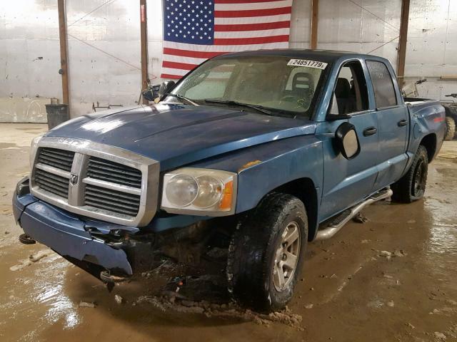 1D7HW48N06S709507 - 2006 DODGE DAKOTA QUA BLUE photo 2