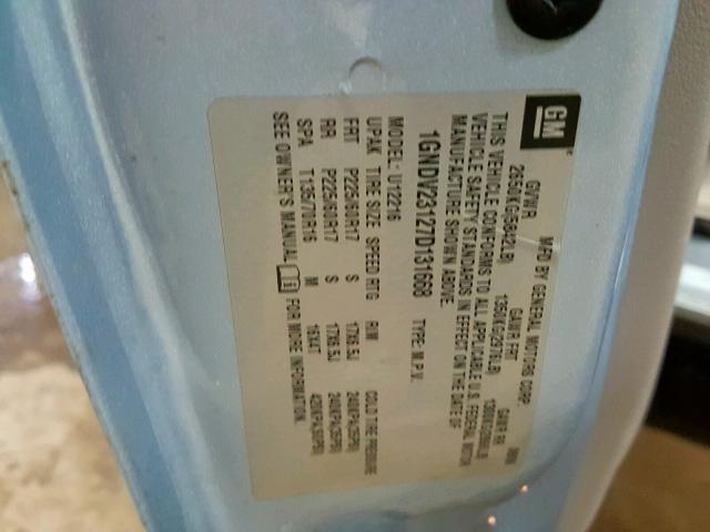 1GNDV23127D131668 - 2007 CHEVROLET UPLANDER L 蓝色 照片 10