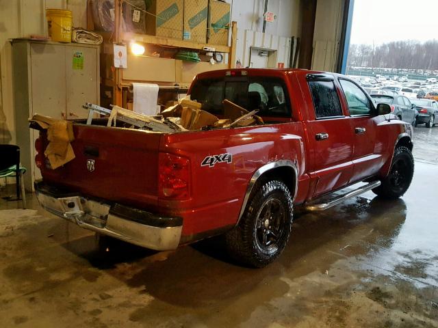 1D7HW48K46S704431 - 2006 DODGE DAKOTA QUA RED photo 4