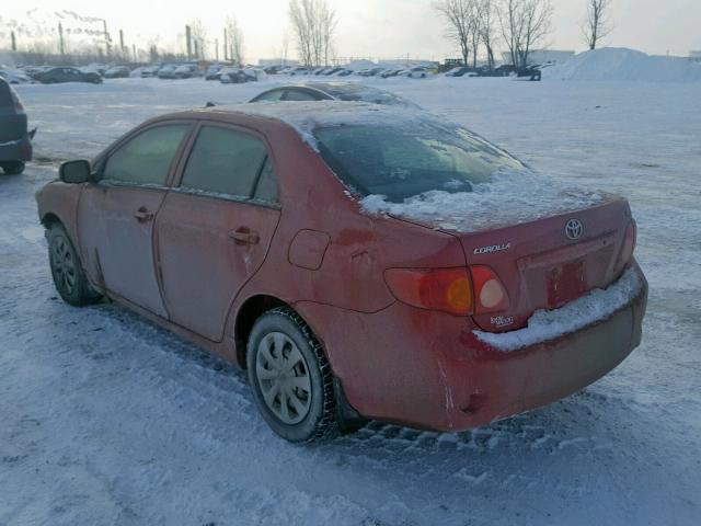 2T1BU40E79C178166 - 2009 TOYOTA COROLLA BA RED photo 3