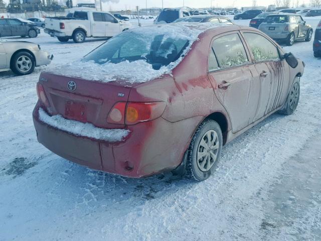 2T1BU40E79C178166 - 2009 TOYOTA COROLLA BA RED photo 4