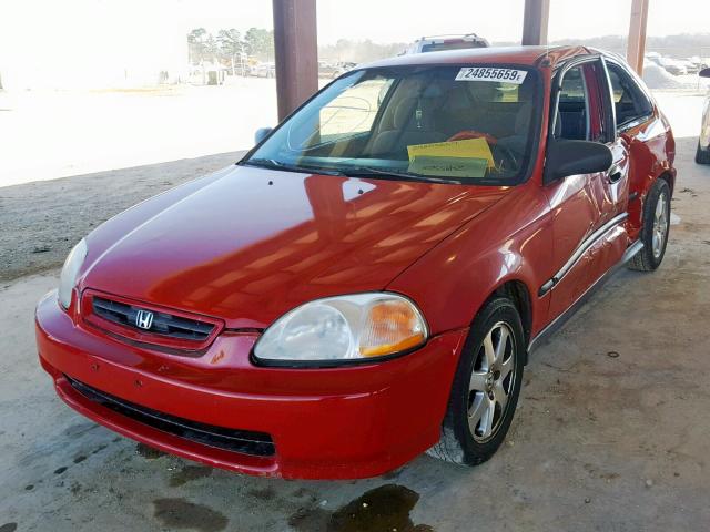 2HGEJ6323VH104019 - 1997 HONDA CIVIC CX RED photo 2