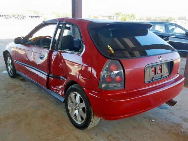 2HGEJ6323VH104019 - 1997 HONDA CIVIC CX RED photo 3