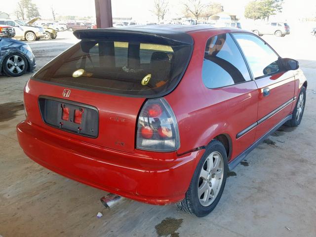 2HGEJ6323VH104019 - 1997 HONDA CIVIC CX RED photo 4