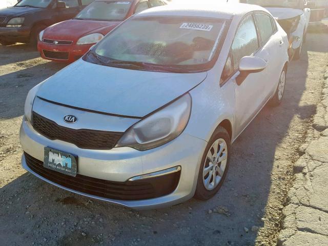 KNADM4A34G6685145 - 2016 KIA RIO LX SILVER photo 2