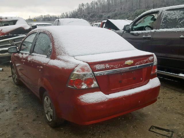 KL1TD5DE7AB134294 - 2010 CHEVROLET AVEO LS RED photo 3