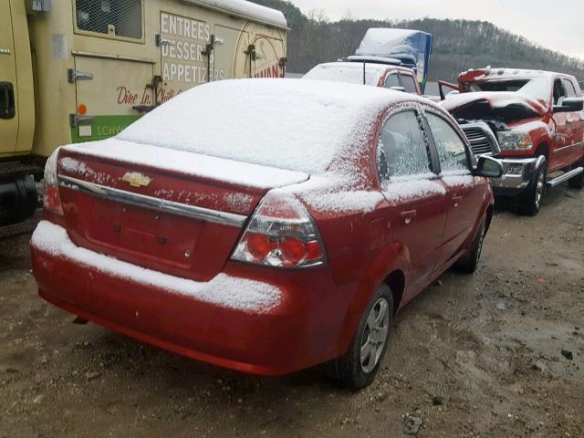 KL1TD5DE7AB134294 - 2010 CHEVROLET AVEO LS RED photo 4
