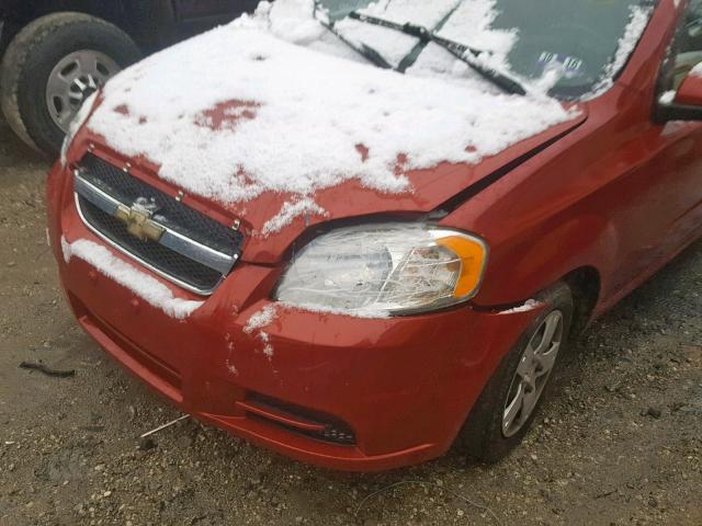 KL1TD5DE7AB134294 - 2010 CHEVROLET AVEO LS RED photo 9